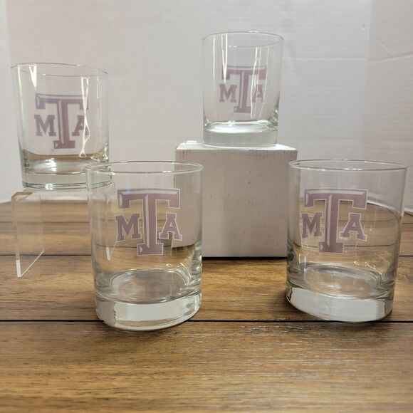 Set of 4 Texas A&M Whisky Glasses - Picture 2 of 3